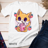 Strawberry Milk Cat Cute Kawaii Kitten Anime Neko Shake T-Shirt