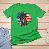 Sunflower American Flag Schnoodle Dog Lovers T-Shirt