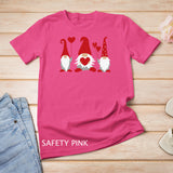 Three Cute Gnomes Holding Hearts Valentines Boys Girls Kids T-Shirt