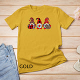 Three Gnomes Holding Heart Leopard Happy Valentine_s Day T-Shirt