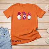 Three Gnomes Holding Hearts Valentines Boys Girls Kids Gift T-Shirt