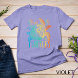 Tie Dye Sea Turtle, save the turtles, women & men and kids rainbow color T-Shirt