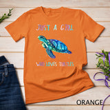 Turtle Watercolor Sea Ocean Just A Girl Who Loves Turtles T-Shirt