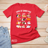 Types Of Guinea Pigs Household Pet Animal Rodent Fluffy Cute T-Shirt
