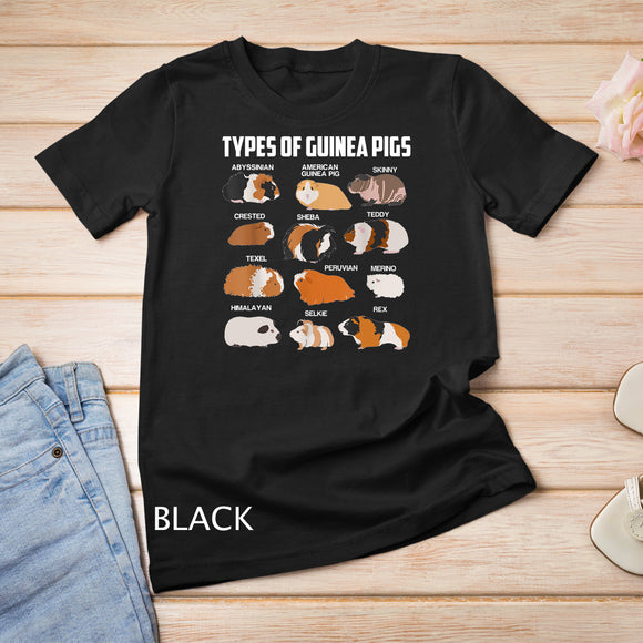 Types Of Guinea Pigs Owner Cool Animal Gift T-Shirt