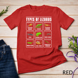 Types of Lizards Lizard Reptiles T-Shirt