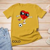 Valentines Day Heart Kicking A Soccer Ball Boys Girls Kids T-Shirt