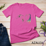 Vintage Japanese Fine Art Crane Bird Flying Over Ocean Wave T-Shirt