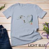 Vintage Japanese Fine Art Crane Bird Flying Over Ocean Wave T-Shirt