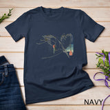 Vintage Japanese Fine Art Crane Bird Flying Over Ocean Wave T-Shirt