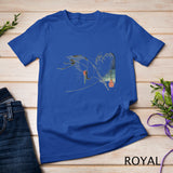 Vintage Japanese Fine Art Crane Bird Flying Over Ocean Wave T-Shirt