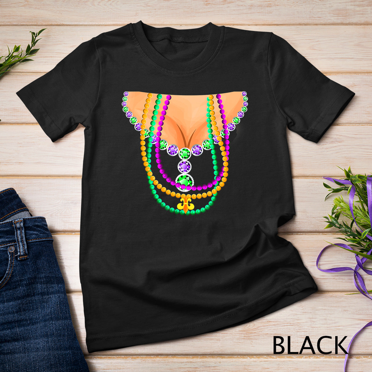 Women Mardi Gras Costume Shirt Mask Busty Beads Boobs T-Shirt – The Woof  Soul