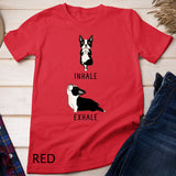 Womens Inhale Exhale Yoga Boston Terrier T-shirt