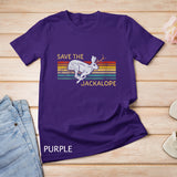 Womens Save The Jackalope - Vintage Rabbit - Camping Cryptozoology T-Shirt