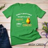 Womens Sun Conure Shirt, Good Coffee And Conure Parrot Bird V-Neck T-Shirt