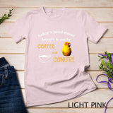 Womens Sun Conure Shirt, Good Coffee And Conure Parrot Bird V-Neck T-Shirt