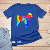Womens Tie Dye Dog Hippie Schnoodle Dog V-Neck T-Shirt
